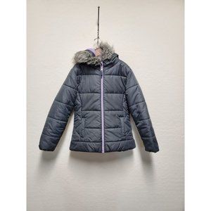 S Rothschild & CO Big Girls Charcoal Quilt Puffer Coat